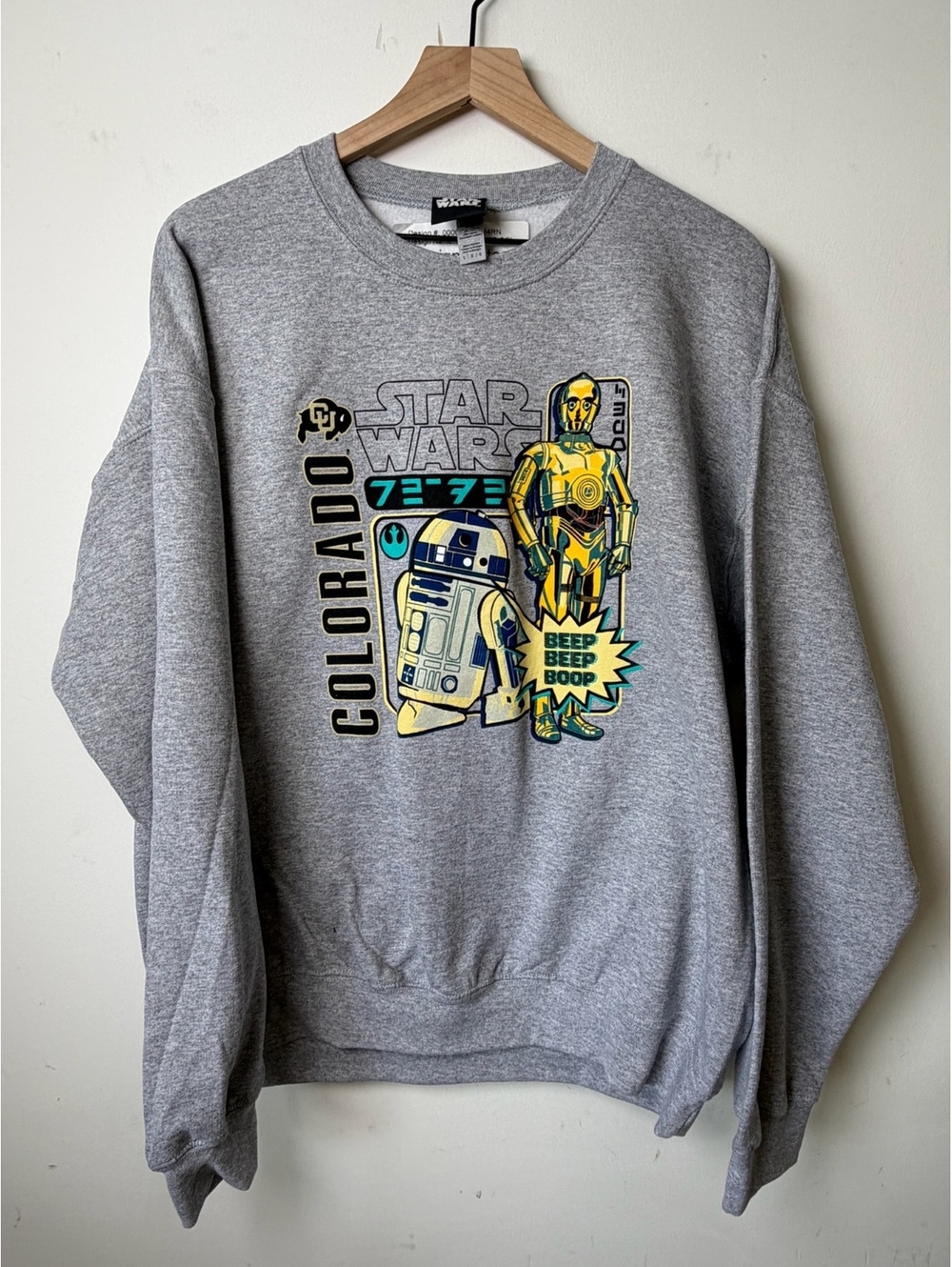 Star Wars Colorado Buffalos Gray Crewneck Sweatshirt Mens Large NWT